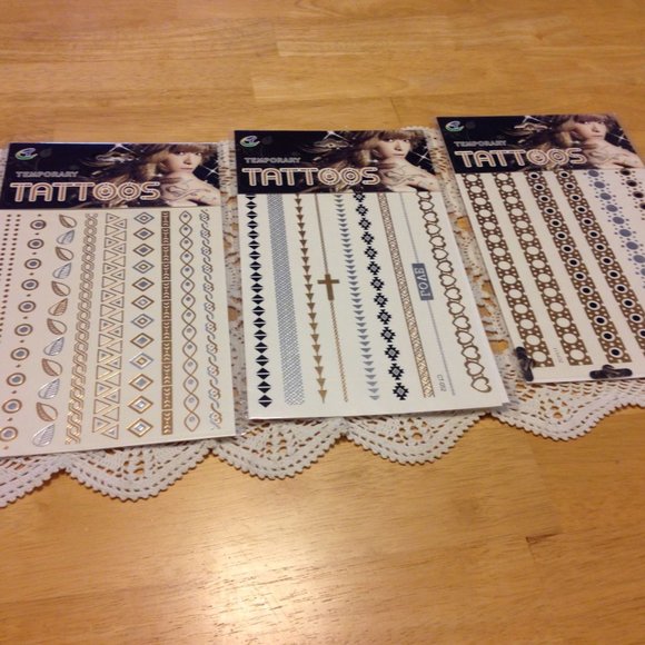 Temporary Tattoo bundle, gold and silver - Picture 2 of 7